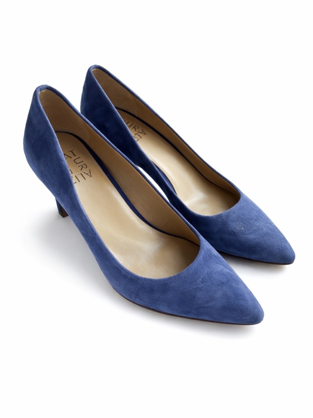 Naturalizer Beverly Suede Pumps Women’s 5.5M Blue Kitten Heel Comfort